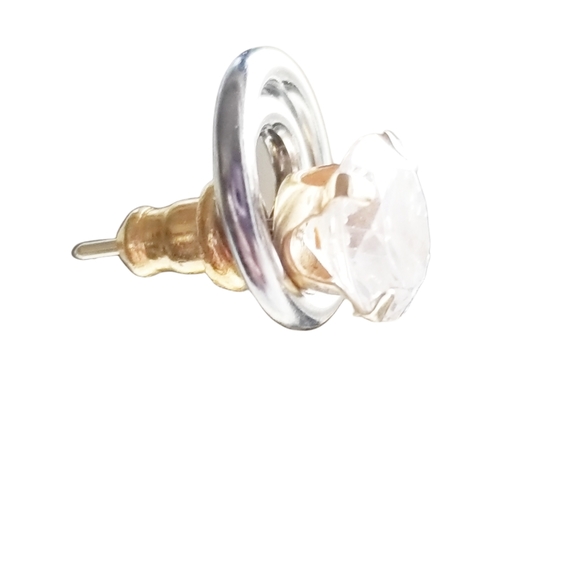 JTS Single 10K Gold Brilliant Cut Cubic Zirconia Stud Earring EUC - Picture 7 of 9